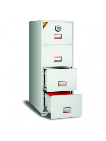 DFC4000KE Fire Resistant Filing Cabinet/4 Drawer W/REDL+1Key Lock