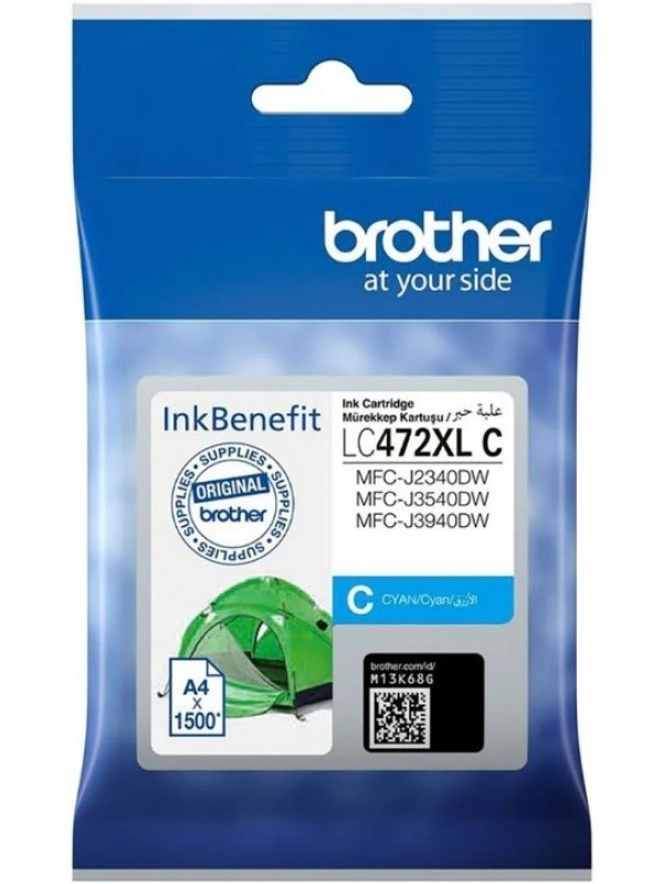 LC472XLC Brother Ink Cartridge - High Yield Cartridge- Cyan