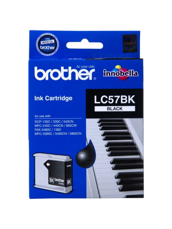 LC57-BK The Brother LC57BK Black Ink Cartridge – Single Pack. Prints 500 pages. 