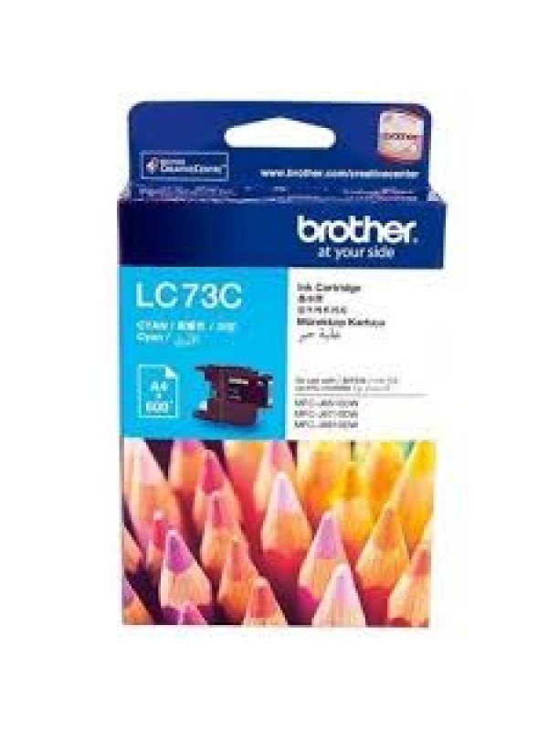 LC73C  Brother Genuine Ink Cartridge, Cyan, Page Yield up to 600 Pages