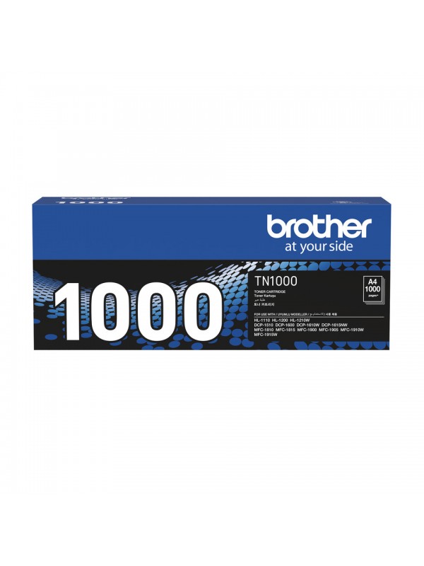 TN1000  BROTHER Toner for LaserJet Printing 1000 Page Yield - Black 
