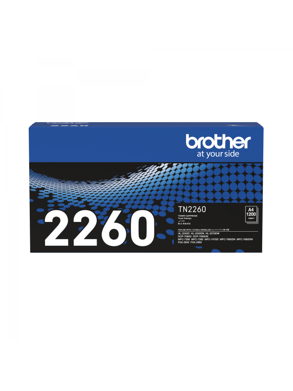 TN2260  BROTHER Toner TN2260 for LaserJet Printing 1200 Page Yield - Black