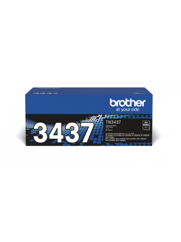 TN3437  BROTHER Toner For LaserJet Printing 8,000 Page High Yield - Black
