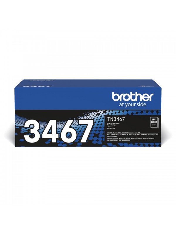 TN3467 BROTHER Toner For LaserJet Printing 12,000 Page High Yield - Black